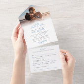 Hochzeitblatt-Art-Herz-Monogramm All In One Einladung (Abreißen)