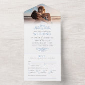 Hochzeitblatt-Art-Herz-Monogramm All In One Einladung (Innen Boden)