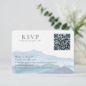 HochzeitBlue Watercolor UAWG Online QR-Code Begleitkarte (Stehend Vorderseite)