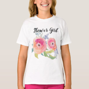 Hochzeitblume Girl Watercolor Rose Brautparty T-Shirt