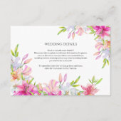 Hochzeitblumen Lilien und Vögel Wasserfarbe Begleitkarte (Vorderseite)