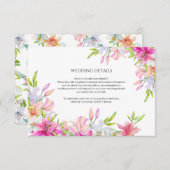 Hochzeitblumen Lilien und Vögel Wasserfarbe Begleitkarte (Vorne/Hinten)