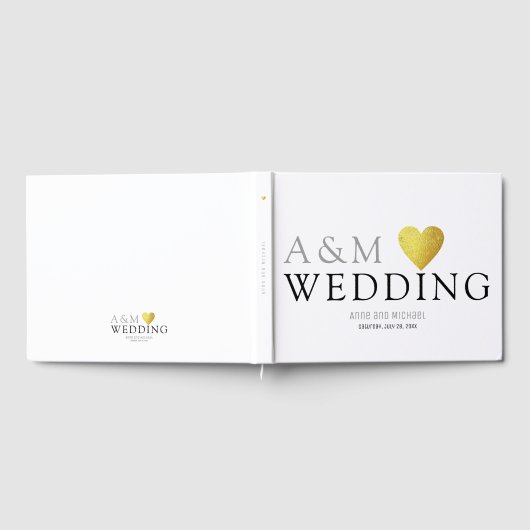 Hochzeitbotschaften und Unterschriften weiß Gästebuch (Voll)