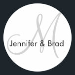 Hochzeitbride Groom Grey Black Monogram Sticker<br><div class="desc">Anpassbar mit Ihren Namen,  Monogramm und 100s Farben zur Auswahl. von Elke Clarke©2009. Weitere Designs auf WhiteWhimsicialWeddings.blogspot.com erhältlich</div>