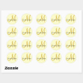 Hochzeitbride Groom Ivory Gold Monogram Sticker (Blatt)