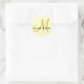 Hochzeitbride Groom Ivory Gold Monogram Sticker (Tasche)