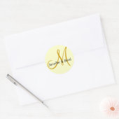Hochzeitbride Groom Ivory Gold Monogram Sticker (Umschlag)