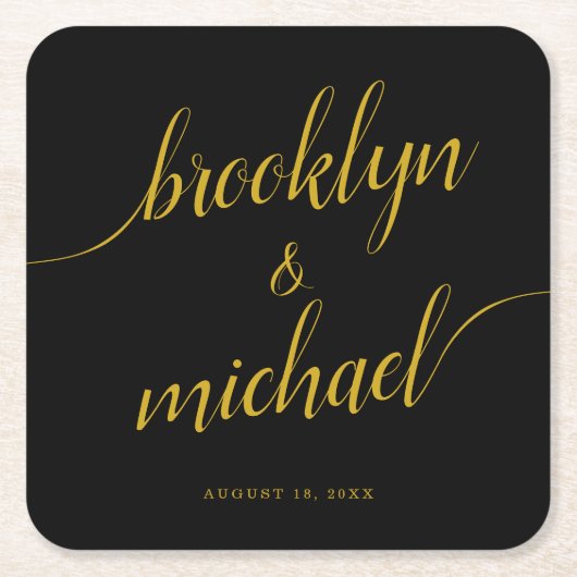 Hochzeitbride und handgeschriebene Kalligraphie Rechteckiger Pappuntersetzer (Vorderseite)