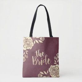 Hochzeitbrides Moderne Chic Gold Rose Burgundy Red Tasche