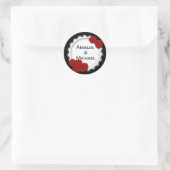 Hochzeitbriefe, Typografie, blumenförmige Monogram Runder Aufkleber (Tasche)