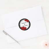 Hochzeitbriefe, Typografie, blumenförmige Monogram Runder Aufkleber (Umschlag)