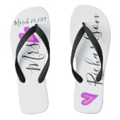 Hochzeitbrücke Flip Flops Personalisierter Datumsn Badesandalen (Fußbett)