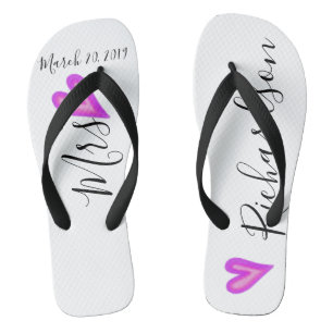 Hochzeitbrücke Flip Flops Personalisierter Datumsn Badesandalen