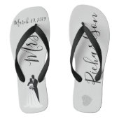 Hochzeitbrücke Flip Flops Personalisierter Datumsn Badesandalen (Fußbett)