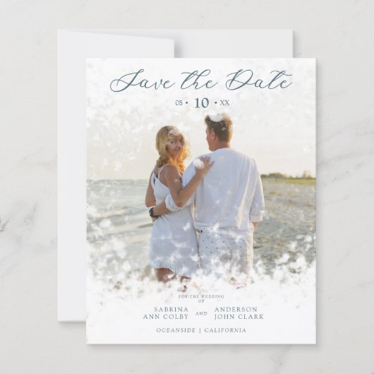 Hochzeitbudget Minimalistisch Beach Summer Foto (Vorderseite)