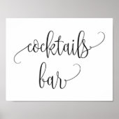 Hochzeitcocktails Bar Sign Poster (Vorne)