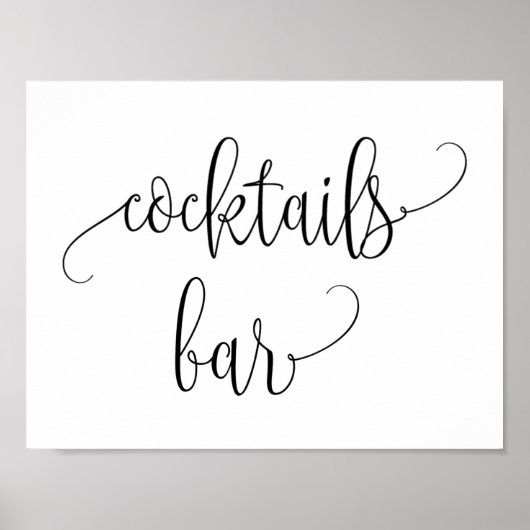 Hochzeitcocktails Bar Sign Poster (Vorne)