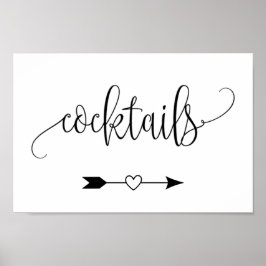 Hochzeitcocktails Richtungszeichen Poster