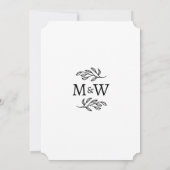 Hochzeitcouple Simple Monogram Initials Minimalist Einladung (Rückseite)