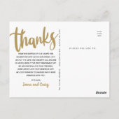 HochzeitDanke | Handgeschriebenes Design über Foto Postkarte (Rückseite)