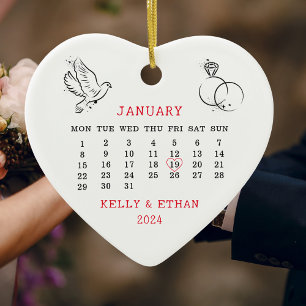Hochzeitdatenkalender Verheiratet Keramik Ornament
