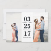 Hochzeitdatum Save the Date Karte (Vorderseite)