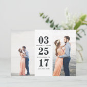 Hochzeitdatum Save the Date Karte (Stehend Vorderseite)