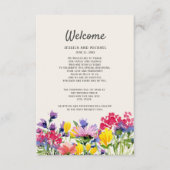 Hochzeitdetails Boho Wasserfarben Wildblumen Blume Begleitkarte (Vorderseite)