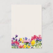 Hochzeitdetails Boho Wasserfarben Wildblumen Blume Begleitkarte (Rückseite)