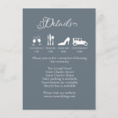 Hochzeitdetails Dusty Blue Wedding Timeline Begleitkarte (Vorderseite)