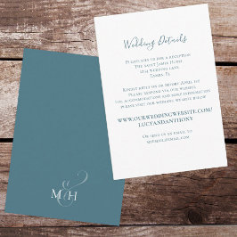 Hochzeitdetails Einfach Minimalistisch Blue Custom Begleitkarte