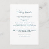 Hochzeitdetails Einfach Minimalistisch Blue Custom Begleitkarte (Vorderseite)