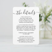 Hochzeitdetails Einfaches Skript und Foto Begleitkarte (Stehend Vorderseite)