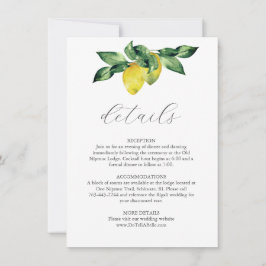 Hochzeitdetails - Einschließungskarte Wasserfarben Einladung