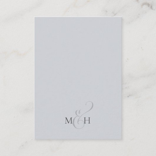 Hochzeitdetails Elegante Website Dusty Blue Begleitkarte (Rückseite)