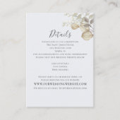 Hochzeitdetails Elegante Website Dusty Blue Begleitkarte (Vorderseite)