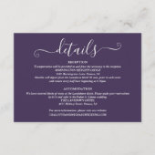 Hochzeitdetails Frühjahrslichtschrift Lila Begleitkarte (Vorderseite)