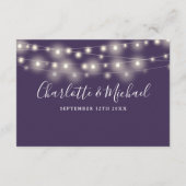 Hochzeitdetails Frühjahrslichtschrift Lila Begleitkarte (Rückseite)