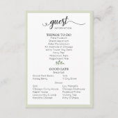 Hochzeitdetails Gastinformation Seite Grün Begleitkarte (Vorderseite)