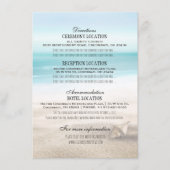 Hochzeitdetails Informationen Sommerstrand Starfis Begleitkarte (Vorderseite)