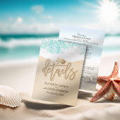 Hochzeitdetails Informationen Sommerstrand Starfis Begleitkarte