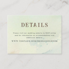 Hochzeitdetails Klein Begleitkarte