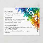 🌈 Hochzeitdetails LGBTQ mit Liebe gestrichen Begleitkarte (Rückseite)