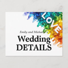 🌈 Hochzeitdetails LGBTQ mit Liebe gestrichen Begleitkarte