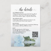 Hochzeitdetails Lichttrockener, blauer QR-Rose Begleitkarte (Vorderseite)