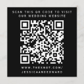 Hochzeitdetails Qr Code Einfache Schwarz-weiße Min Programm (Vorderseite)