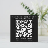 Hochzeitdetails Qr Code Einfache Schwarz-weiße Min Programm (Stehend Vorderseite)