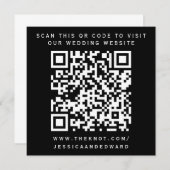 Hochzeitdetails Qr Code Einfache Schwarz-weiße Min Programm (Vorne/Hinten)