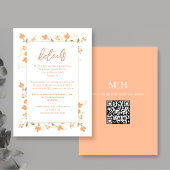 Hochzeitdetails QR Code UAWG Peach Floral Begleitkarte