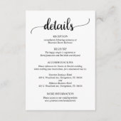 Hochzeitdetails, rustikale Schrift Begleitkarte (Vorderseite)